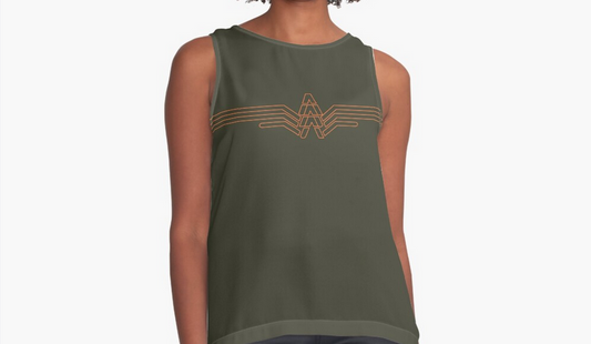 'WING' SLEEVELESS TOP - Olive