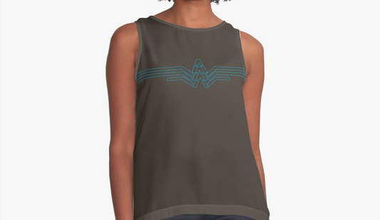 'WING' SLEEVELESS TOP - Brown